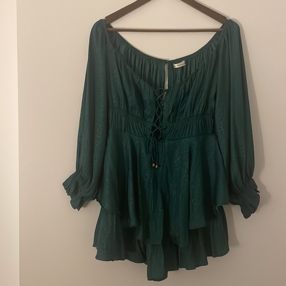 Hello Molly Sirens Calling Romper in Forest Green, Size M - Picture 3 of 7
